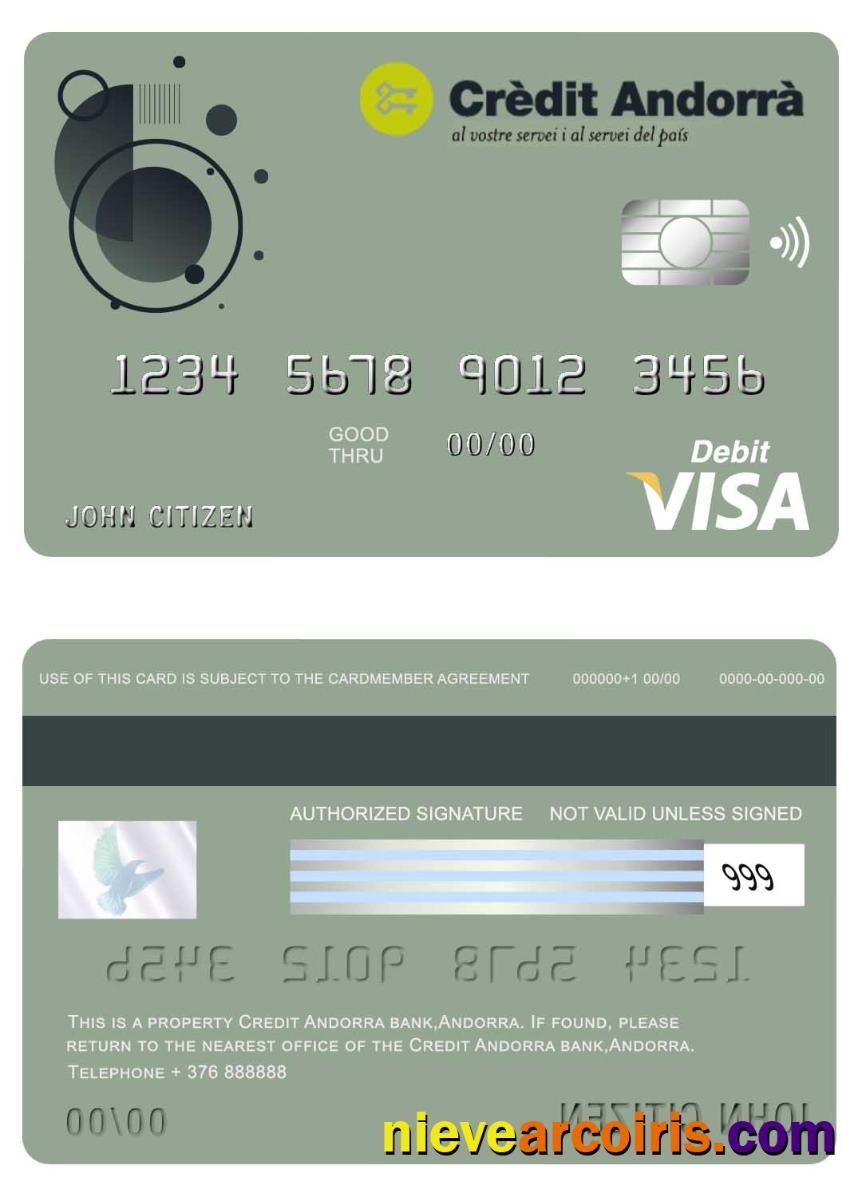 Andorra Credit Andorra bank visa card
